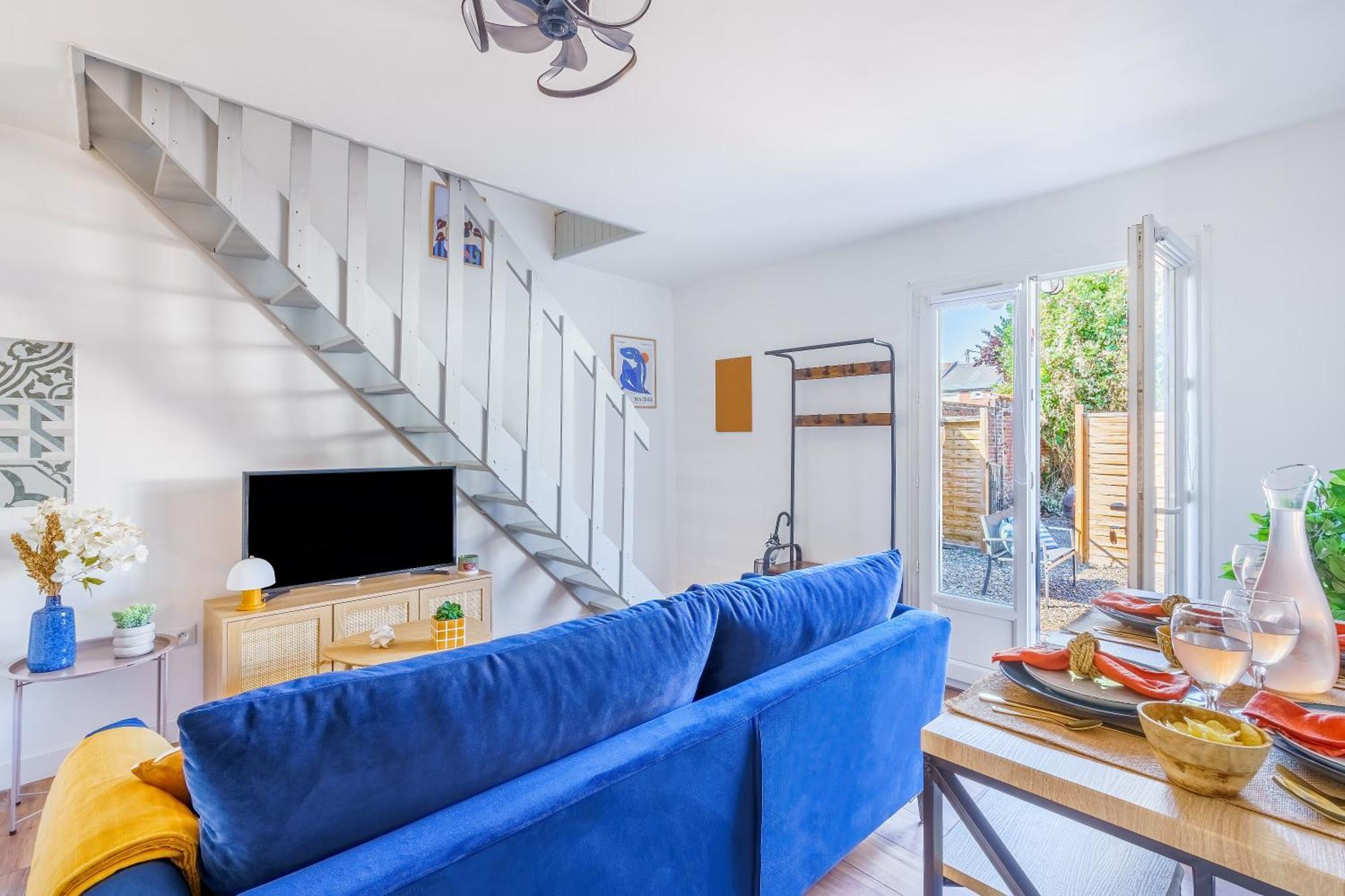 Maisonnette Bleu Horizon Avec Jardin - 2Min Gare - Serenito Homes Saint-Just-en-Chaussee Exterior foto